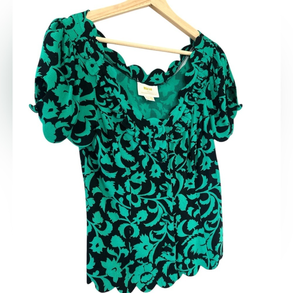 Anthropologie Maeve Aseey Floral Print Rayon Blouse - Picture 6 of 10